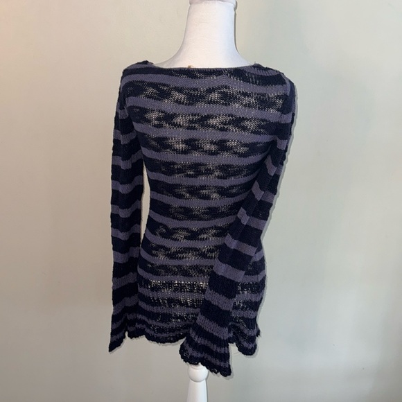 Free People Striped Knit Top in Purple and Lavender - Picture 7 of 8